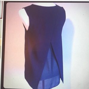 NWT Navy tank top with sheer back